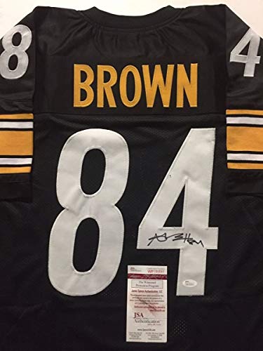 Autographed/Signed Antonio Brown Pittsburgh Black Football Jersey JSA COA