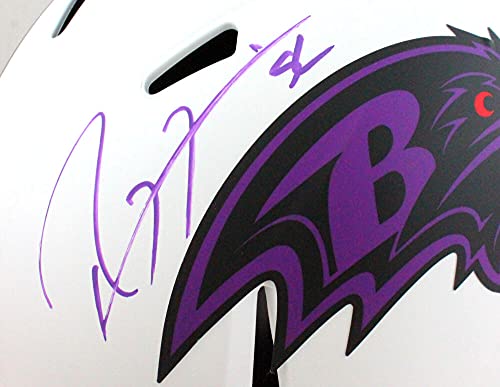 Ray Lewis Autographed Baltimore Ravens Lunar Speed Helmet- Beckett W Purple - 757 Sports Collectibles