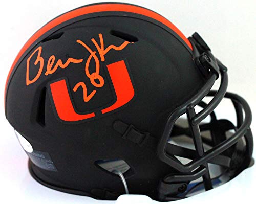 Bernie Kosar Autographed Hurricanes Eclipse Mini Helmet- Beckett Witness Orange - 757 Sports Collectibles