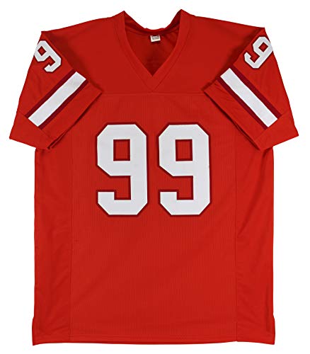 Warren Sapp"HOF 13" Signed Orange Throwback Pro Style Jersey BAS Witnessed - 757 Sports Collectibles