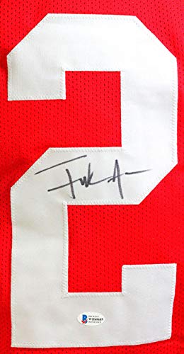 Frank Gore Autographed Red Pro Style Jersey -Beckett W Auth Black - 757 Sports Collectibles