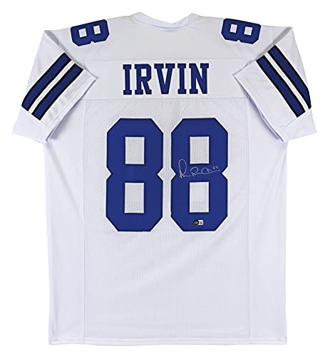 Michael Irvin Authentic Signed White Pro Style Jersey Autographed BAS Witnessed - 757 Sports Collectibles