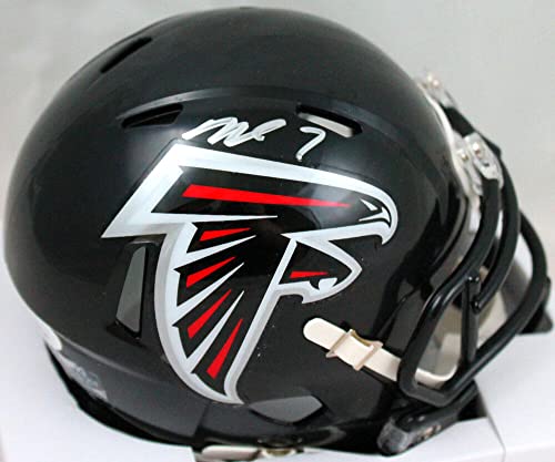 Michael Vick Autographed Atlanta Falcons 03-19 Speed Mini Helmet - JSA W Auth Silver - 757 Sports Collectibles