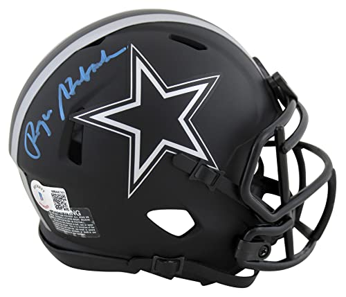 Cowboys Roger Staubach Signed Eclipse Speed Mini Helmet w/Blue Sig BAS Witness - 757 Sports Collectibles