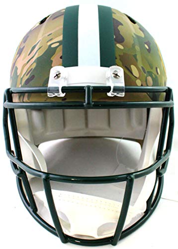 Davante Adams Autographed Packers Full Size Camo Helmet- Beckett Witnessed White - 757 Sports Collectibles