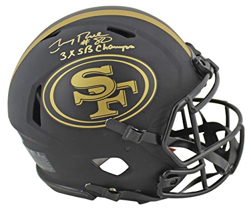 49ers Jerry Rice"3x SB Champ" Signed Eclipse Proline F/S Speed Helmet BAS - 757 Sports Collectibles