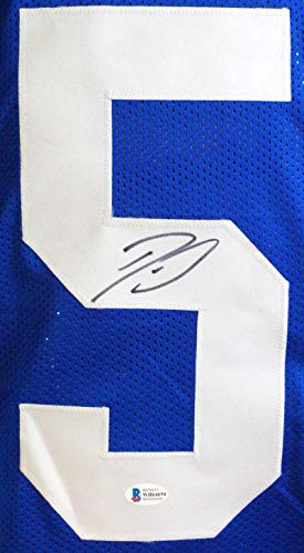 Darius Leonard Autographed Blue Pro Style Jersey -Beckett W Black - 757 Sports Collectibles