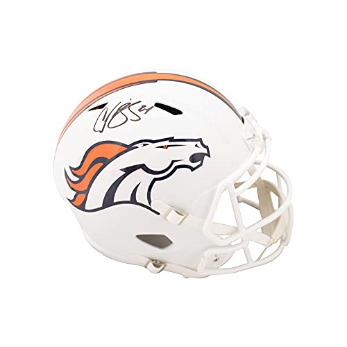 Champ Bailey Autographed Broncos Flat White Replica Full-Size Football Helmet - BAS COA - 757 Sports Collectibles