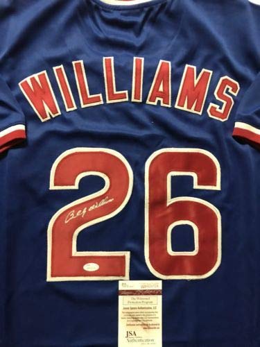 Autographed/Signed Billy Williams Chicago Blue Baseball Jersey JSA COA