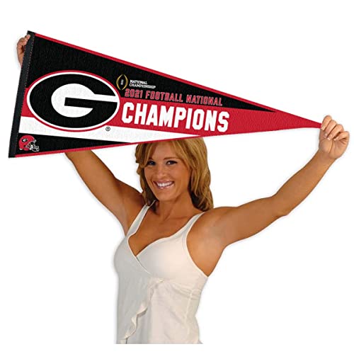 Georgia Bulldogs Football Playoff 2021 National Champions Pennant Banner Flag - 757 Sports Collectibles