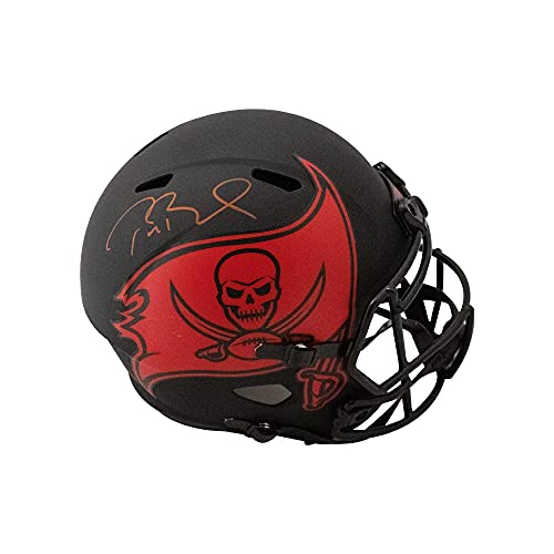 Tom Brady Autographed Buccaneers Eclipse Replica Full-Size Football Helmet - Fanatics LOA - 757 Sports Collectibles