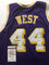 Autographed/Signed Jerry West Los Angeles LA Purple Basketball Jersey JSA COA