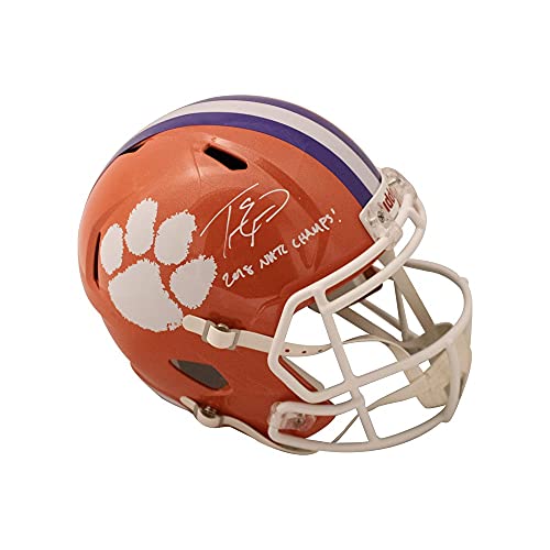 Travis Etienne 2018 Natl Champs Autographed Clemson Speed Replica Full-Size Helmet - BAS COA - 757 Sports Collectibles