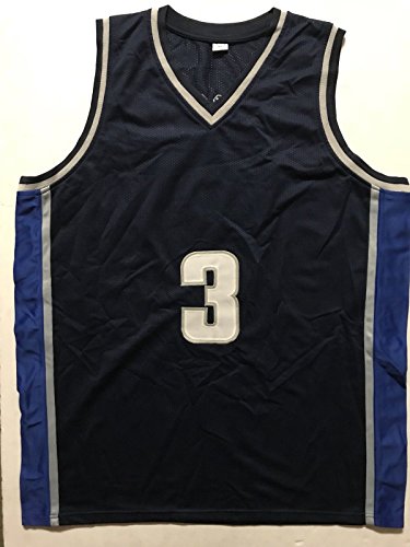 Autographed/Signed Allen Iverson Georgetown Blue College Basketball Jersey JSA COA - 757 Sports Collectibles