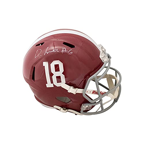 Devonta Smith Autographed Alabama Speed Replica Full-Size Football Helmet - BAS COA - 757 Sports Collectibles