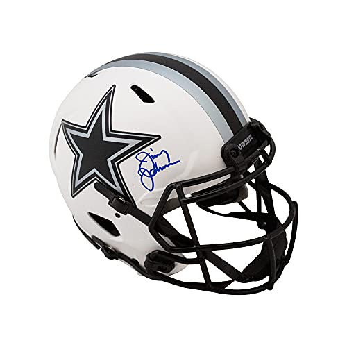 Jimmy Johnson Autographed Cowboys Lunar Eclipse Authentic Full-Size Football Helmet - BAS COA - 757 Sports Collectibles