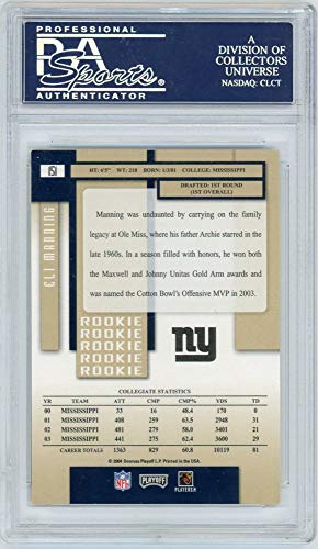 Eli Manning 2004 Playoff Prestige Personal Edition Rookie Autograph PSA/DNA - 757 Sports Collectibles