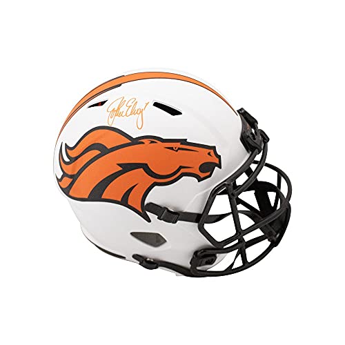 John Elway Autographed Broncos Lunar Eclipse Replica Full-Size Football Helmet - BAS COA - 757 Sports Collectibles