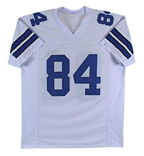 Jay Novacek Authentic Signed White Pro Style Jersey Autographed BAS Witnessed - 757 Sports Collectibles