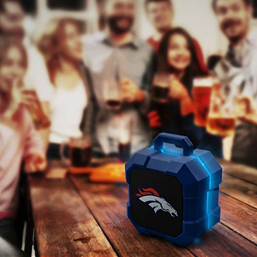 NFL Denver Broncos Shockbox LED Wireless Bluetooth Speaker, Team Color - 757 Sports Collectibles