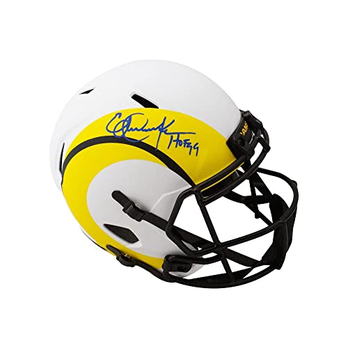 Eric Dickerson HOF 99 Autographed Los Angeles Lunar Eclipse Replica Full-Size Football Helmet - BAS (Blue Ink) - 757 Sports Collectibles