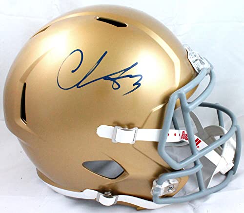 Chase Claypool Autographed Notre Dame F/S Speed Helmet-Beckett W Hologram Blue - 757 Sports Collectibles