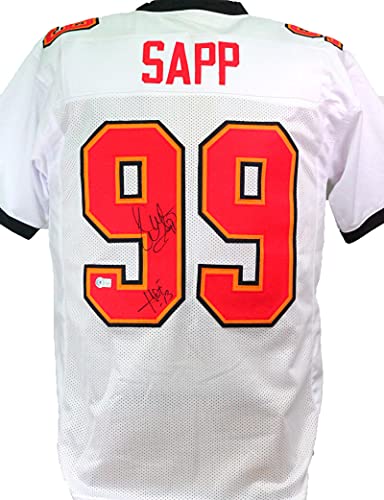 Warren Sapp Autographed White Pro Style Jersey w/HOF- Beckett W Silver - 757 Sports Collectibles