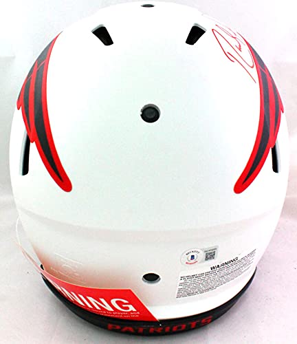 Randy Moss Autographed Patriots Lunar Speed Authentic F/S Helmet- Beckett W Red - 757 Sports Collectibles