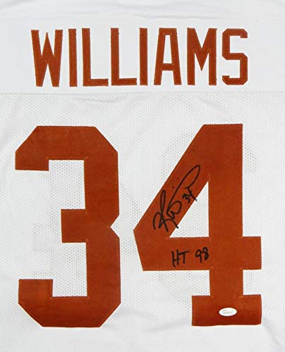 Ricky Williams Autographed White College Jersey W/HT 98- JSA Witnessed Auth 4 - 757 Sports Collectibles