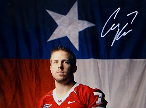 Case Keenum Autographed Houston Cougars 16x20 Flag Photo- JSA W Authenticated - 757 Sports Collectibles