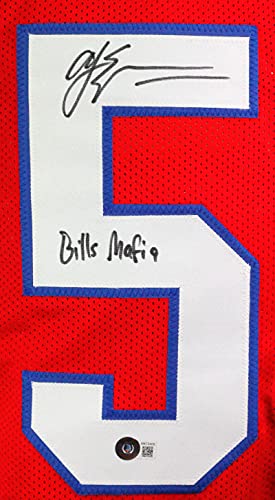 AJ Epenesa Autographed Red Pro Style Jersey w/Bills Mafia- Beckett W Black - 757 Sports Collectibles