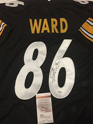 Autographed/Signed Hines Ward Pittsburgh Black Football Jersey JSA COA