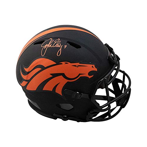 John Elway Autographed Broncos Eclipse Authentic Full-Size Football Helmet - BAS COA - 757 Sports Collectibles