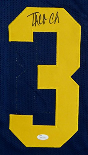 Taco Charlton Autographed Navy Blue College Style Jersey- JSA W Auth - 757 Sports Collectibles