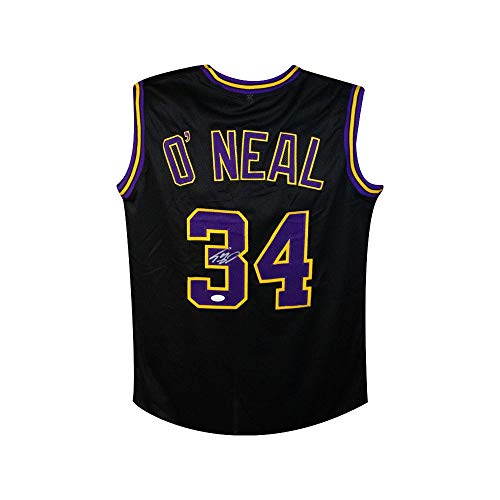 Shaquille O'Neal Autographed Los Angeles Lakers Black Custom Basketball Jersey - JSA COA - 757 Sports Collectibles