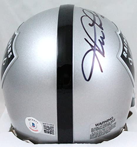 Shane Lechler Autographed Oakland Raiders Mini Helmet w/Insc.-Beckett W Hologram Black - 757 Sports Collectibles