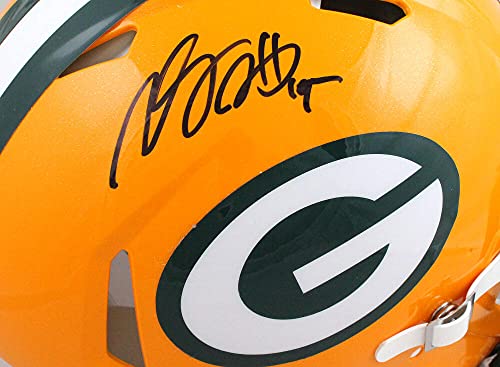 Davante Adams Autographed GB Packers Authentic Speed F/S Helmet- Beckett WBlack - 757 Sports Collectibles