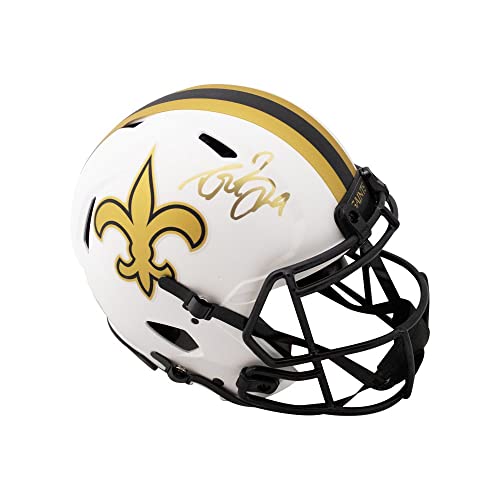 Drew Brees Autographed New Orleans Lunar Eclipse Authentic Full-Size Football Helmet - BAS COA - 757 Sports Collectibles