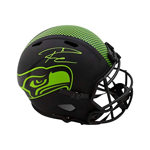 Russell Wilson Autographed Seahawks Eclipse Replica Full-Size Football Helmet - BAS COA - 757 Sports Collectibles