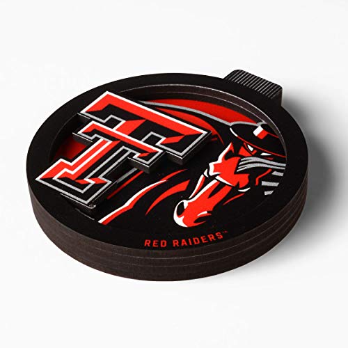 YouTheFan NCAA Texas Tech Red Raiders 3D Logo Series Ornament, team colors - 757 Sports Collectibles