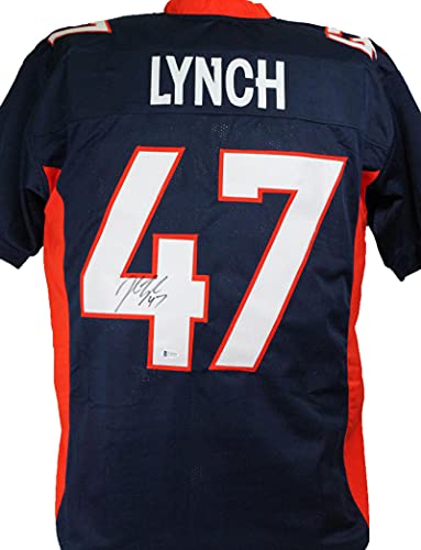 John Lynch Autographed Denver Broncos Blue Pro Style Jersey- Beckett W Black - 757 Sports Collectibles