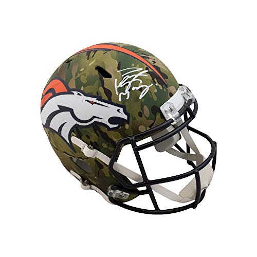 Peyton Manning Autographed Broncos Camo Replica Full-Size Football Helmet - Fanatics - 757 Sports Collectibles