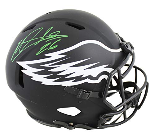 Eagles Miles Sanders Signed Eclipse Full Size Speed Proline Helmet JSA Witness - 757 Sports Collectibles