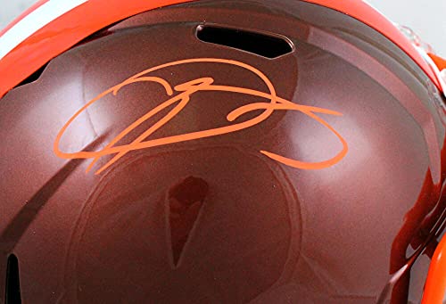 Odell Beckham Autographed Cleveland Browns F/S Flash Speed Helmet-Beckett W Hologram Orange - 757 Sports Collectibles