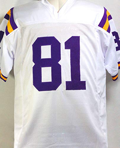 Thaddeus Moss Autographed White College Style Jersey - Beckett W Auth 8 - 757 Sports Collectibles