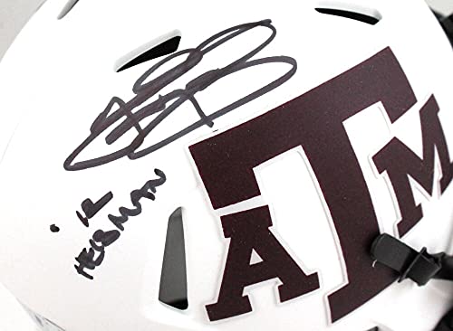 Johnny Manziel Autographed TX A&M Lunar Speed Mini Helmet w/Heisman- Beckett W Black - 757 Sports Collectibles