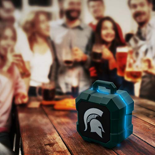 NCAA Michigan State Spartans Shockbox LED Wireless Bluetooth Speaker, Team Color - 757 Sports Collectibles