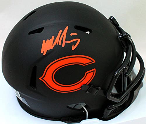 Mike Singletary Autographed Chicago Bears Eclipse Speed Mini Helmet- Beckett W Hologram Orange - 757 Sports Collectibles