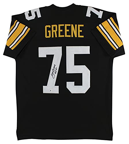 Joe Greene"HOF 87" Authentic Signed Black Pro Style Jersey BAS Witnessed - 757 Sports Collectibles