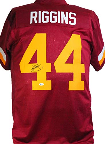 John Riggins Autographed Maroon/Yellow Pro Style Jersey- Beckett W Black - 757 Sports Collectibles